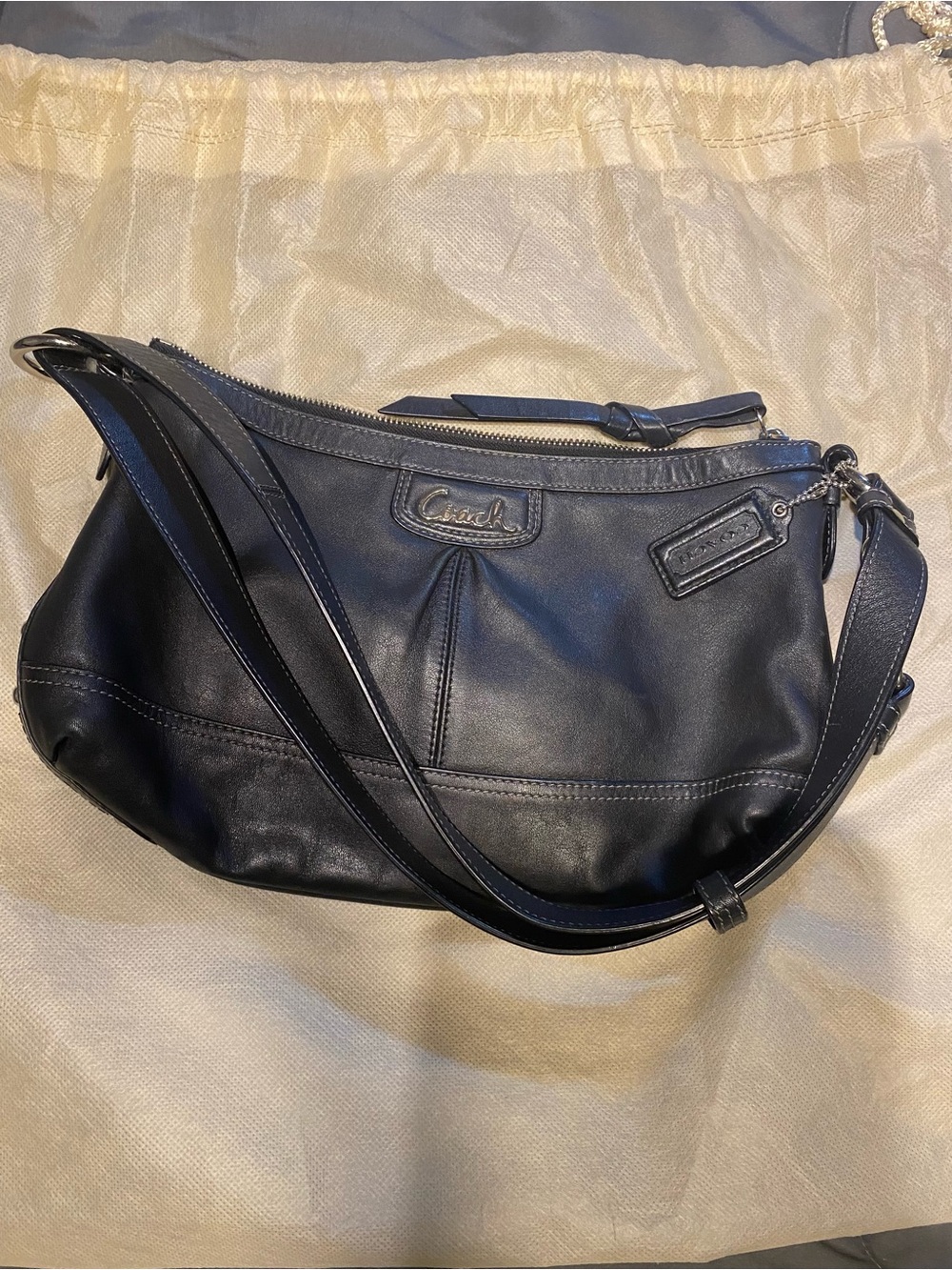 Coach Black Leather Shoulder Crossbody Bag